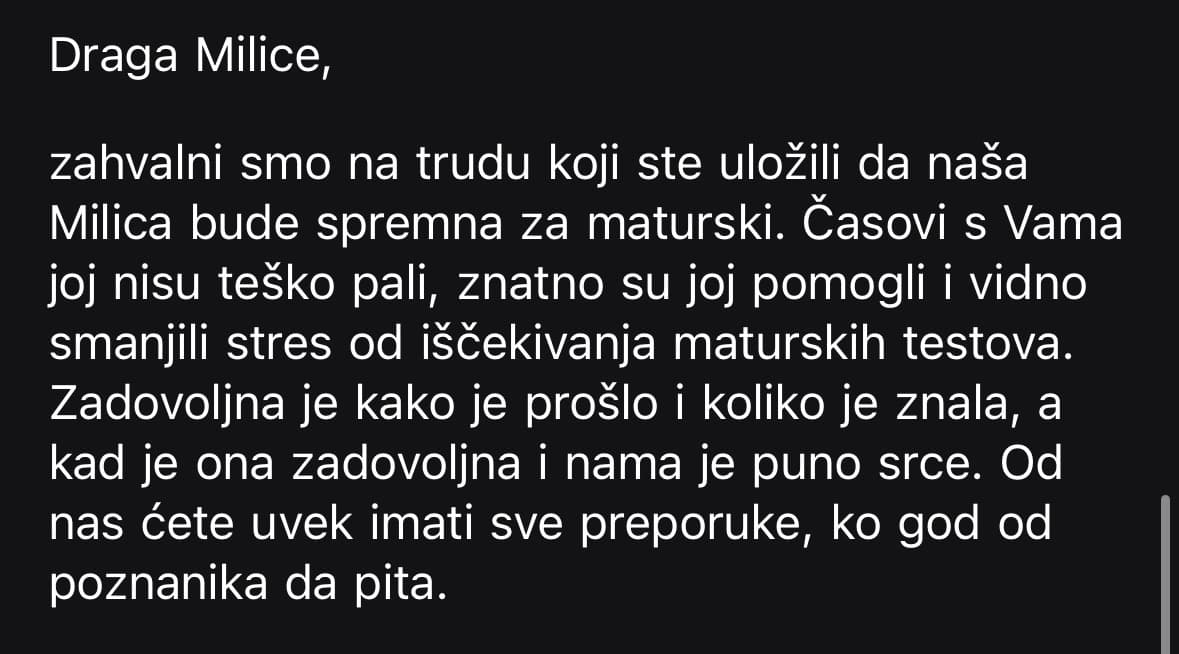 Utisak o pripremi za malu maturu 10