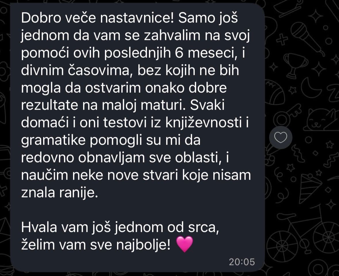 Utisak o pripremi za malu maturu 5